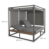 thumbnail of Aluminium Lounge-Gartenliege HWC-M63, Sonnenliege Bali-Liege Outdoor-Bett Daybed, 10cm-Polster 200cm ~ hellgrau