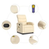 thumbnail of vidaXL Massagesessel mit Aufstehhilfe Creme Stoff