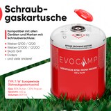 thumbnail of EVOCAMP 24x Propan Butan Gaskartuschen 450g, Schraubkartusche Eurogewinde 7/16" Ventilkartusche 809 ml für Weber Q100 Q1200