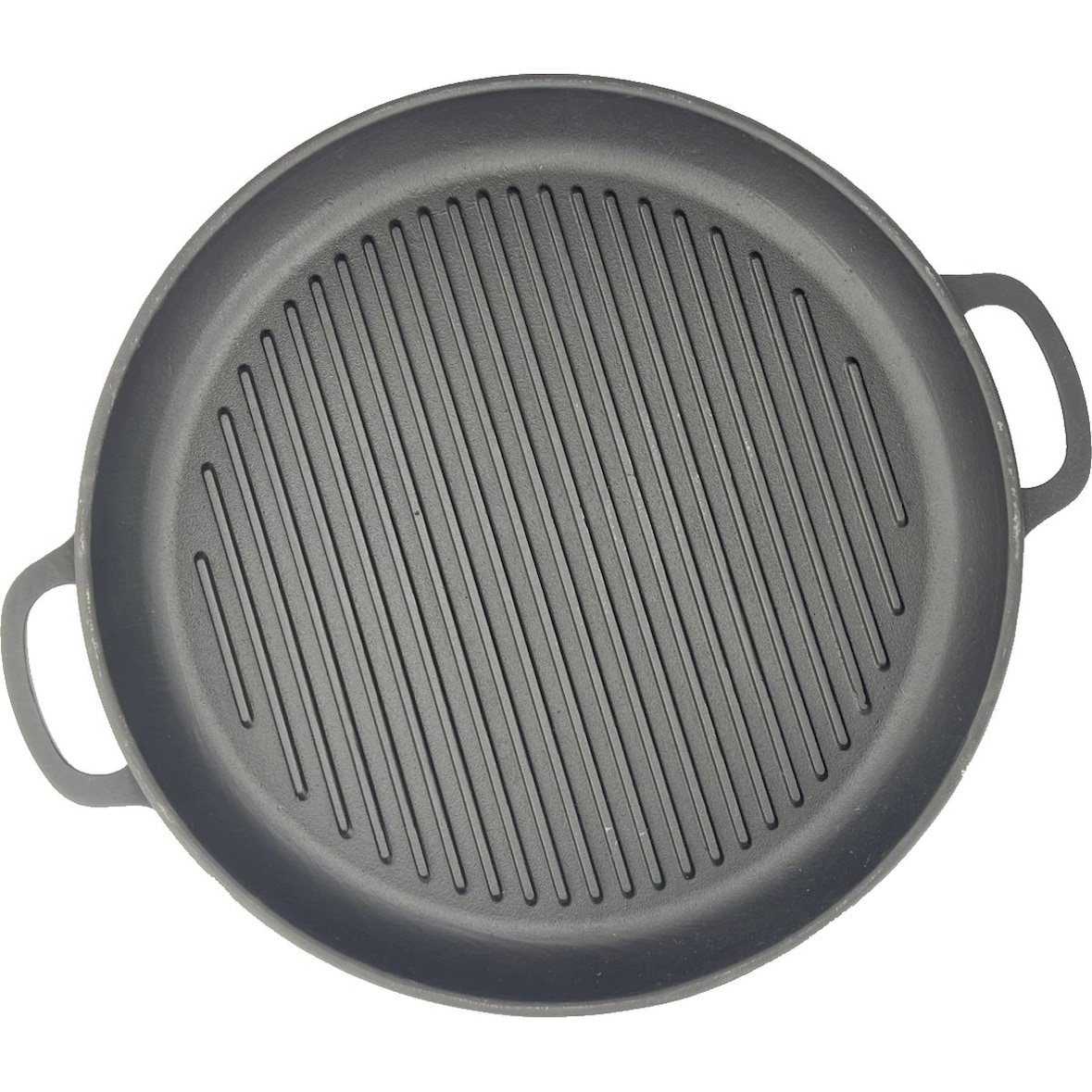 Grelha redonda de ferro fundido - ø 40 x 4 cm - Acessórios para churrasco - Placa para grelhar - Preto fosco