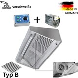 thumbnail of 70er Edelstahl Wandhaube - 70cm tief - mit Motor - mit Flammenschutz Filter und LED Lampe - VM Europa: 240 x 70 cm / Typ B / fertig montiert