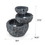 thumbnail of Murach Kaskadenbrunnen Akkubetrieb 2 kW Solarpanel 3 LEDs Dunkelgrau