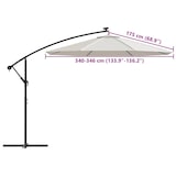 thumbnail of vidaXL Vervangingsdoek voor zweefparasol 350 cm zandwit