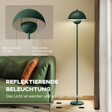 thumbnail of Stehlampe für Wohnzimmer mit rundem Schirm 30x30x155 cm Grün, reflektierendes Licht, Fußschalter, E27 Fassung, Stahlgestell, modern