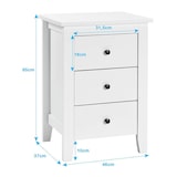 thumbnail of COSTWAY Nachttisch mit 3 Schubladen, Nachttisch für Boxspringbett, Beistelltisch, Nachttisch für Wohnzimmer, Schlafzimmer