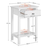 thumbnail of Yaheetech 2 Stück Nachttisch Nachtschrank mit Schublade und Ablag Beistelltisch Sofatisch Ablagetisch Nachtkonsole für Schlafzimmer/Wohnzimmer, Weiß