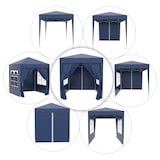 thumbnail of Outsunny Tenda Dobrável 2x2 m com 4 Paredes Laterais Portas Janelas Azul