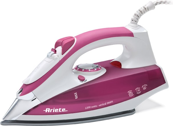 Ariete 6215 Bügeleisen Trocken- & Dampfbügeleisen Edelstahl-Bügelsohle 2200 W Violett, Weiß