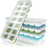 thumbnail of Arendo Eiswürfelformen 250ml - 14 Eiswürfel Fächer - 4er Set Eiswürfelbereiter mit Deckel - spülmaschinengeeignet - stapelbar - Silikon BPA-frei