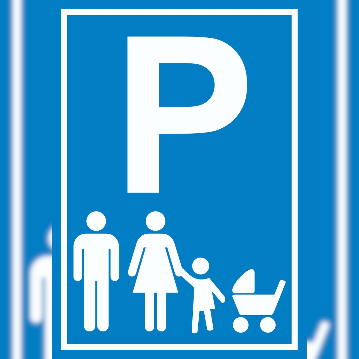 HB-Druck Parkplatz Eltern Kinderwagen Schild A3 Rückseite selbstklebend