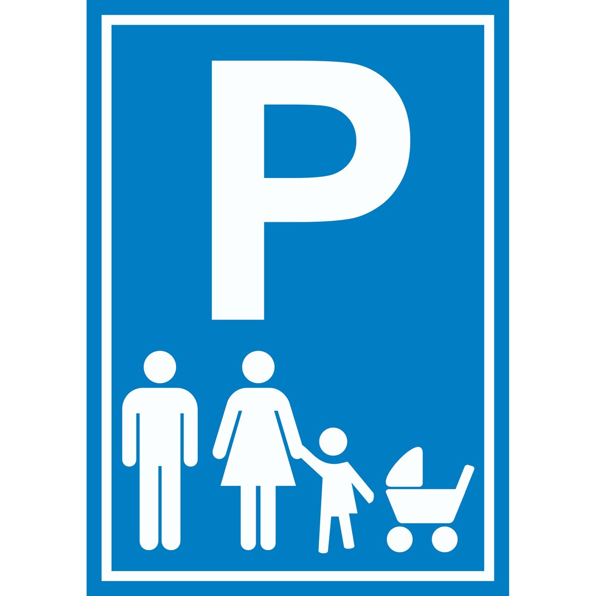 Parkplatz Eltern Kinderwagen Schild A3 Rückseite selbstklebend