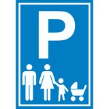 thumbnail of Parkplatz Eltern Kinderwagen Schild A3 Rückseite selbstklebend