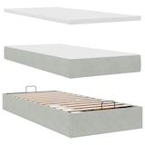 thumbnail of vidaXL Ottoman-Bett mit Matratze & LEDs Hellgrau 100x200 cm Samt