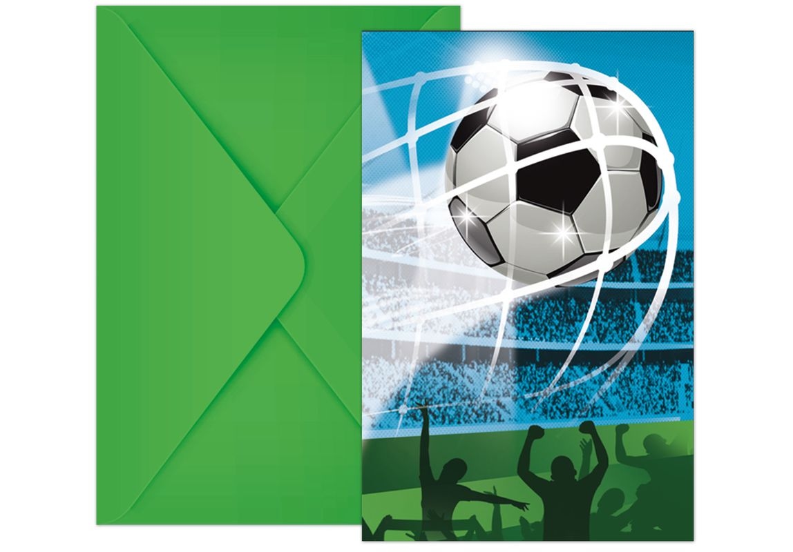 Fußball Fans 6 Einladungskarten