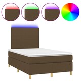 thumbnail of vidaXL Boxspringbett mit Matratze & LED Dunkelbraun 120x190 cm Stoff