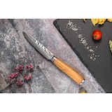 thumbnail of 3 couteaux Wusaki Damas 10Cr en coffret élégant (santoku alvéolé, universel, office)