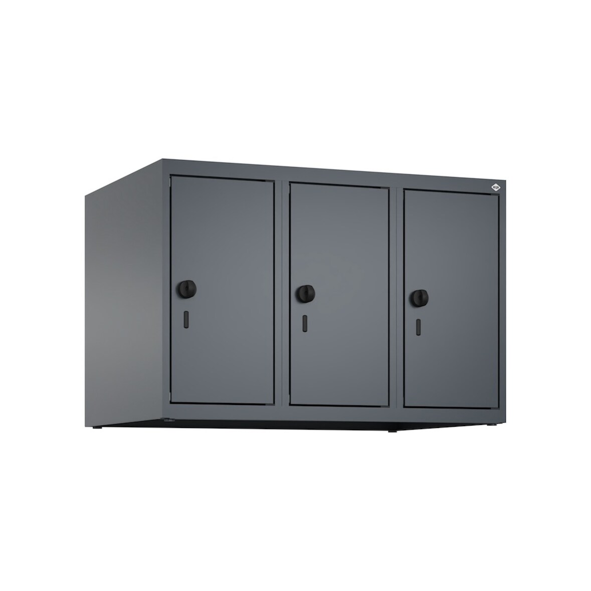 C+P Aufsatzschrank Classic PLUS, 3 Abteile, HxBxT 50x75x50cm, Sicherheitsdrehriegel, Anthrazit von PROREGAL