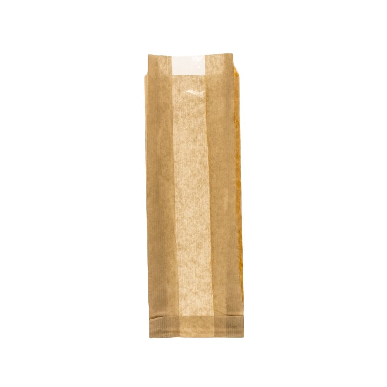 MONOUSO - Papiertüten Kraft Fenster 10+4x29cm (100 Stück)