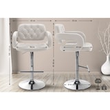 thumbnail of Banco de bar Dublin em imitação de pele branco/cromo