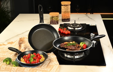 BE Living 3-delige Koekenpannenset - 20, 24 & 28 Cm - Keramisch En Pfas Vrij Anti Aanbak Delight Series