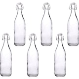 thumbnail of Set van 6 Glazen beugelfles - 1 Liter per Fles- Fles met Beugelsluiting - Transparant