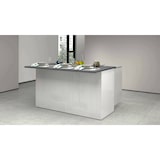 thumbnail of Dmora Isola da cucina Dcarnelo, Armadio multiuso, Mobile per cucinotto, Tavolo ausiliario, 100% Made in Italy, 155x90h90 cm, Bianco lucido e Ardesia