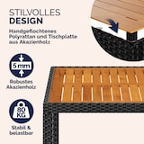 thumbnail of CASARIA® Polyrattan Gartenmöbel Set 90x90cm Esstisch Akazie Schwarz
