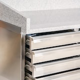 thumbnail of Romux® Pizzatisch 2 Türen und 7 Schubladen 200x80 cm mit Arbeitsfläche aus Granit mit Umluftkühlung | Pizzakühltisch aus Edelstahl