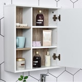 thumbnail of HOMCOM Armario de Baño con Espejo con Espacio Interior y Estantes Abiertos