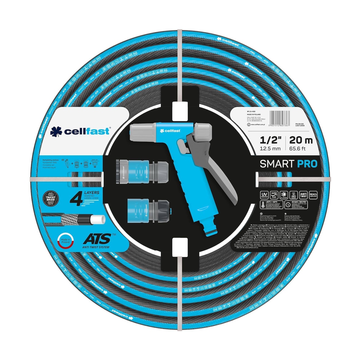 Cellfast - Bewässerungsset SMART PRO ATS mit 12,5mm Durchmesser und einer Länge von 20 Metern