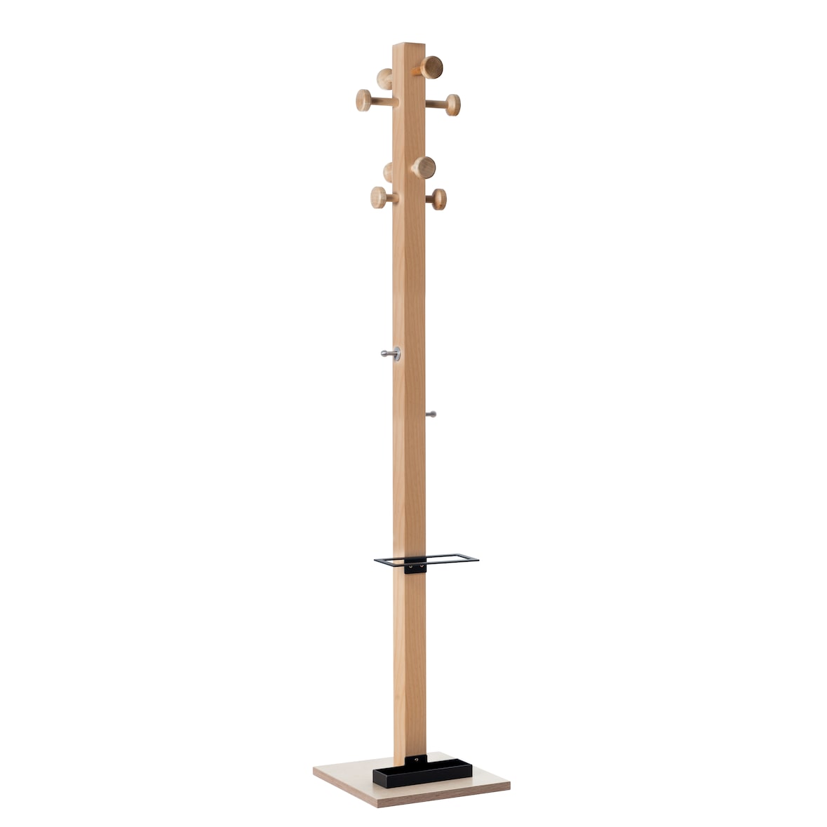 Appendiabiti Wood  8 ganci nero, in legno
