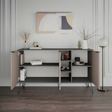 thumbnail of Dmora Credenza Dpenz, Buffet da soggiorno, Madia da salotto, Dispensa da cucina, 142x36h83 cm, Antracite e Beige