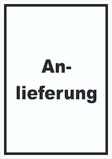 thumbnail of Anlieferung Schild mit Text Annahme hochkant A3 Rückseite selbstklebend