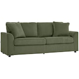 thumbnail of HOMCOM sofá de 3 plazas sofá de salón 212x80x88 cm tapizado en pana con 2 almohadas reposabrazos y cojín de muelles diseño moderno verde