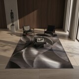 thumbnail of Teppich Wohnzimmer Wellenmuster Pflegeleicht Waschbar Strapazierfähig Schlafzimmer OEKO-TEX Braun 280x370 cm – INN von Kadima Design