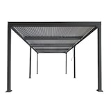 thumbnail of Alu Pergola HWC-L41, Lamellen-Pavillon Terrassenüberdachung, stabiles 8cm-Metall-Gestell 3x6m ~ anthrazit