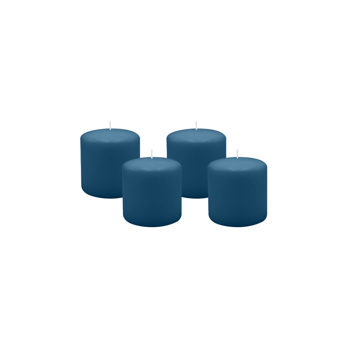 4er Set Stumpenkerzen/Adventskranzkerzen Petrol Blau Ø 100 x 100 mm