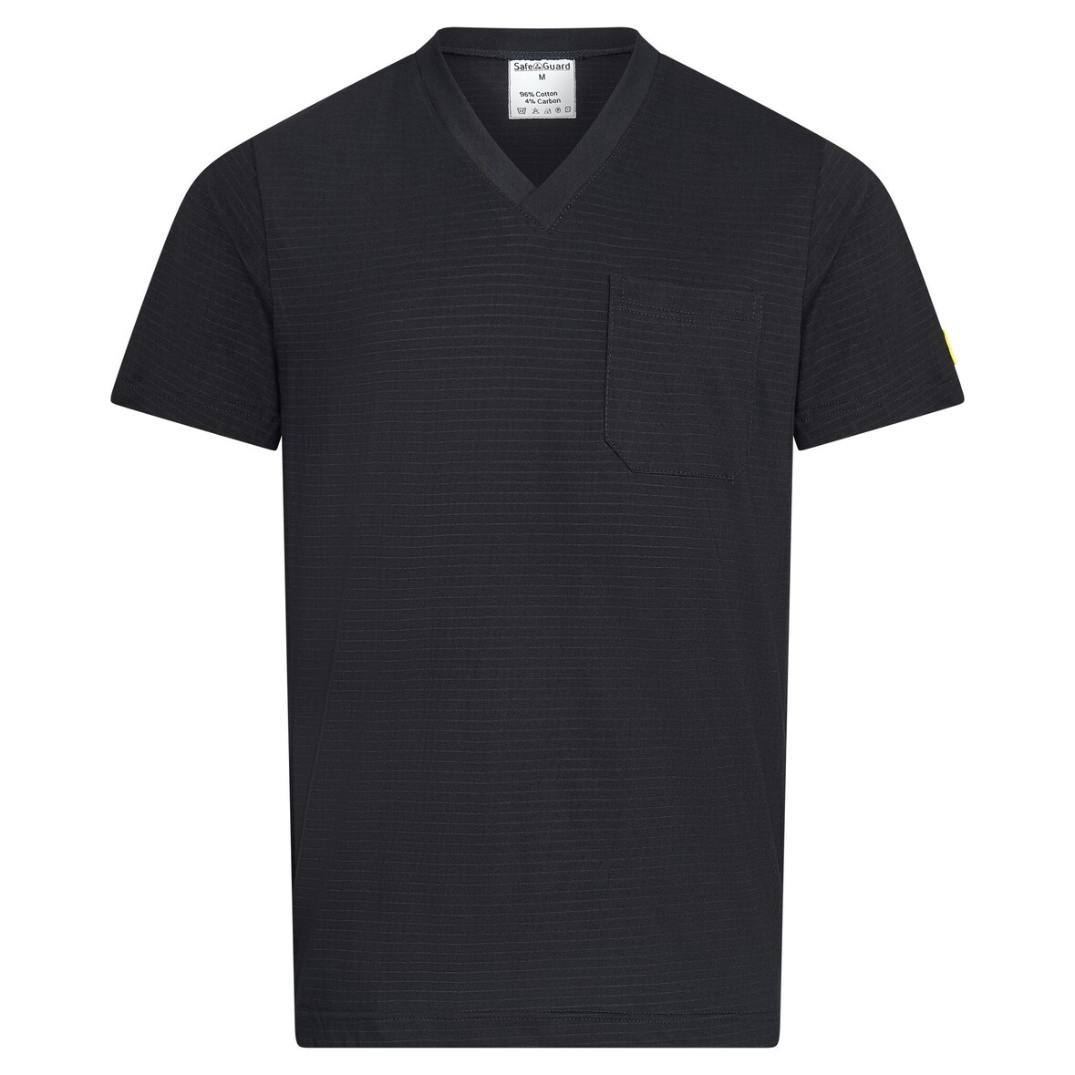 ESD-T-Shirt mit Brusttasche, V-Ausschnitt, 150g/m², schwarz, XL