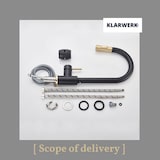 thumbnail of JANA | Grifo de cocina extensible de acero inoxidable premium dorado negro | alto Bogo alta presión giratorio 360° 2 conexiones | Grifo Gastr