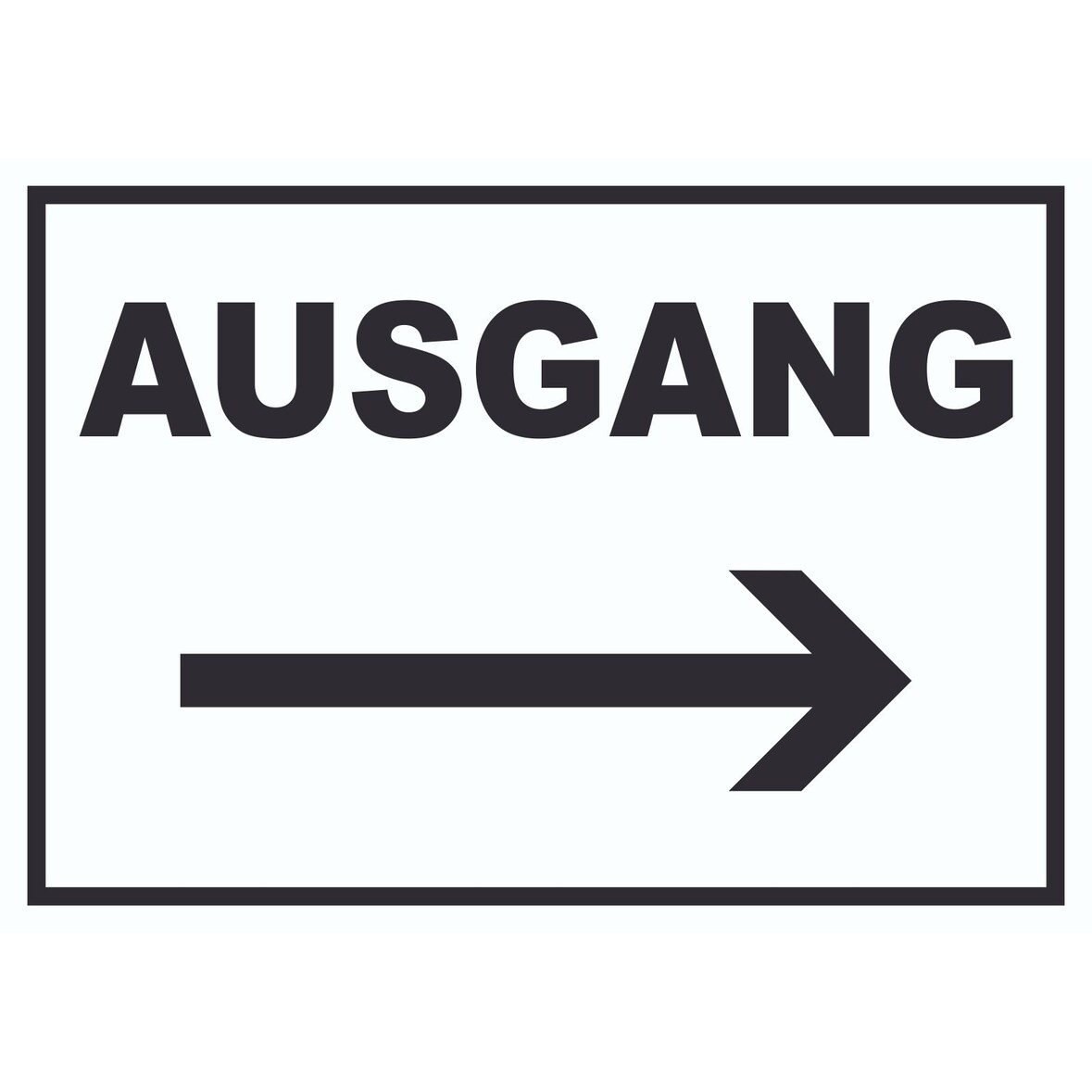 Ausgang Pfeil rechts Schild A0 Rückseite selbstklebend