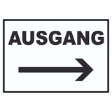 thumbnail of Ausgang Pfeil rechts Schild A0 Rückseite selbstklebend