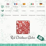 thumbnail of Rollo de Papel de Regalo Rojo Christmas Globes 62cm x 90m – Papel de Navidad Reciclado