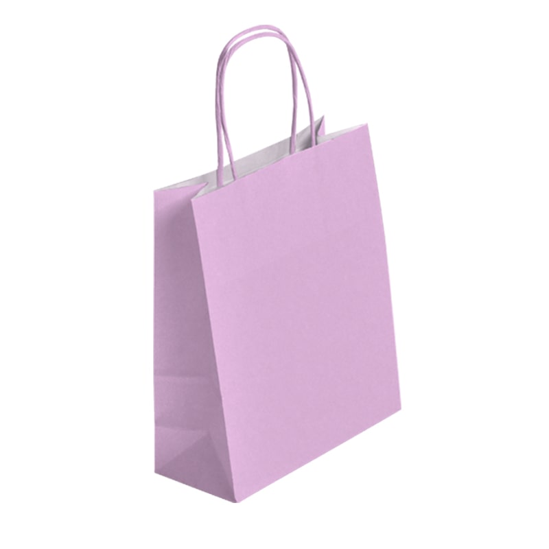 LICHT ROZE draagtas met gedraaide handvatten 35 + 14 x 40 cm per 250 - Gimex