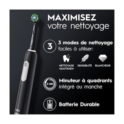 Oral-b Pro Series 1 Brosse A Dents électrique Noire, 2 Brossettes