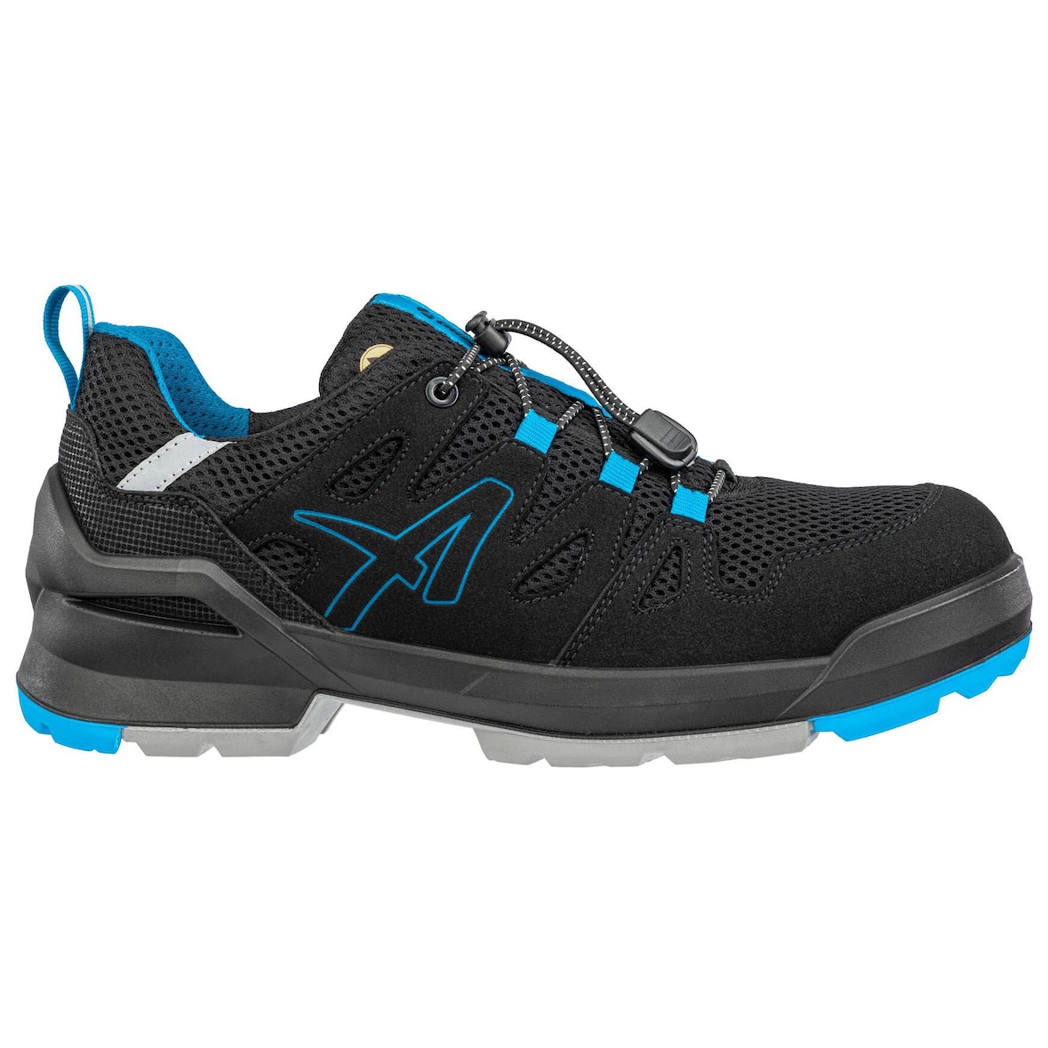 ESD Sicherheitsschuhe S1PL, FASTPACK BLACK/BLUE LOW, schwarz
