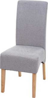 thumbnail of Esszimmerstuhl gepolstert | HxBxT 100x44x56cm | Sitzhöhe 48cm | Stoff/Textil MVG-zertifiziert | helle Beine |  Hellgrau | Küchenstuhl Stuhl