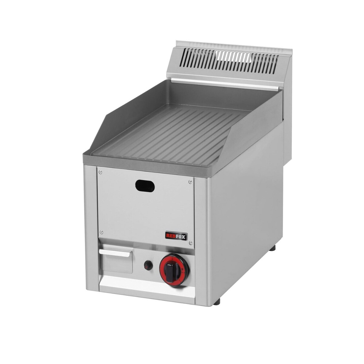 A&S polarny Gas-Griddleplatte Tischgerät Grillplatte aus Chrom/gerillt 330x600x290 mm 4kW