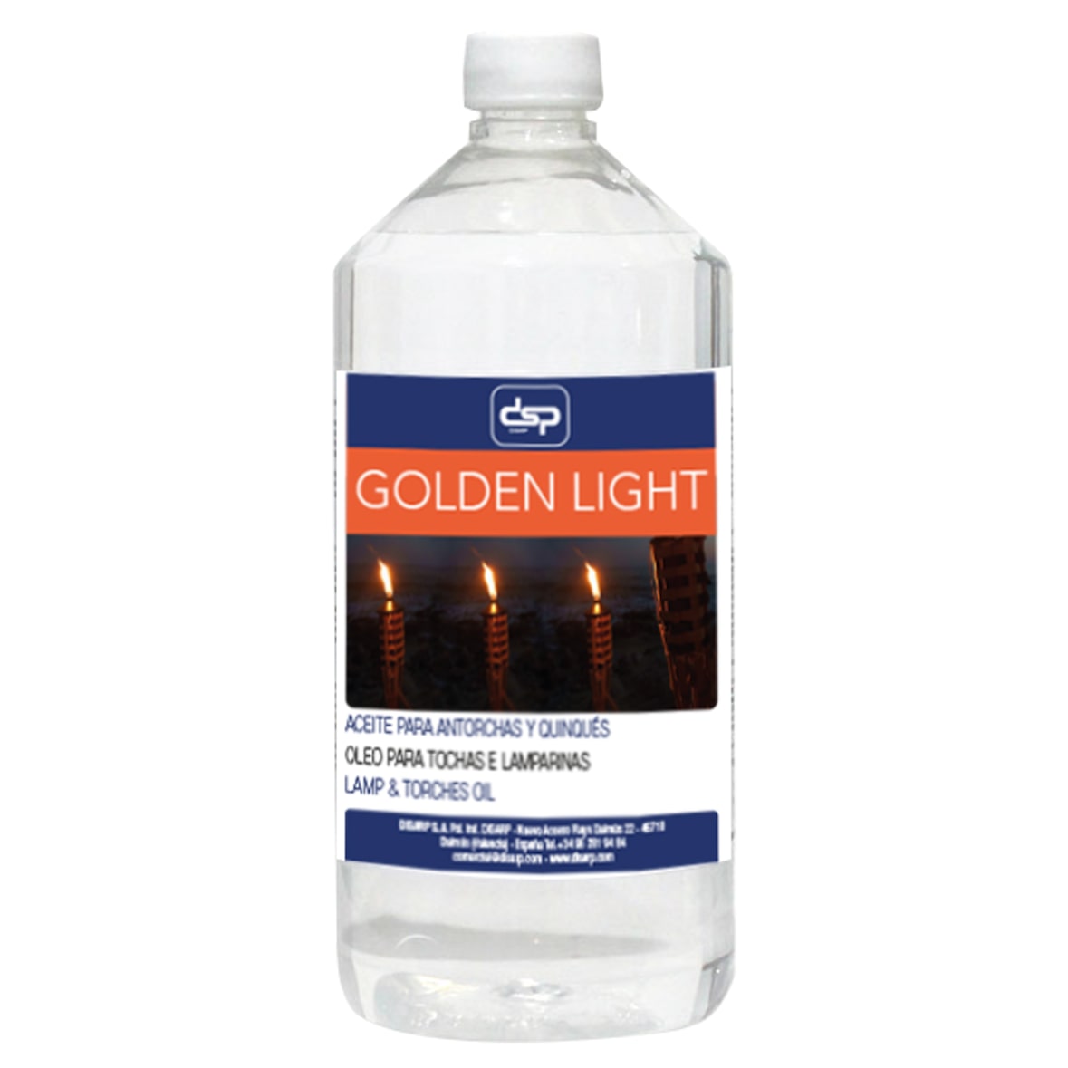 Líquido para antorchas y quinqués 1 Litro. Sin colorantes y no produce hollín.