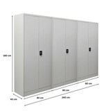thumbnail of PROREGAL Mega Deal 3x Flügeltürenschrank ELEPHANT Metall Aktenschrank komplett montiert abschließbar 180x80x40cm Stahl 4 Ebenen Stahlschrank Lichtgrau