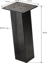 thumbnail of ML-Design 4er Set Tischbeine 30 cm Dunkelgrau, Stahl, Industrial Design, I-Form 8×8 cm, 96° Neigung, Möbelbeine für Couchtisch Sitzbank